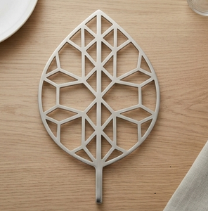 Stainless Steel Leaf Trivet Heat Resistant Hot Pot Coaster Modern Table <b>Mat</b> for Kitchen - Product Image 2