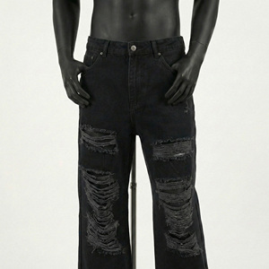 กางเกงยีนส์เดนิมทรงหลวมสำหรับผู้ชาย คุณภาพสูง สไตล์ฮิปฮอป สตรีทแวร์ รุ่นปี 2026 - Product Image 2