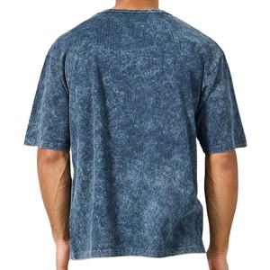 T-shirt en coton épais délavé à l'acide pour hommes, personnalisable, style streetwear, 100 % coton, impression personnalisée, t-shirts unis - Product Image 2