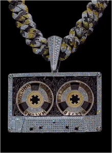 Collares con Colgante de Moissanita Redonda de Corte Brillante, Estilo Punk, de Acero Inoxidable, Joyería de Moda para Hombres y Mujeres - Product Image 2