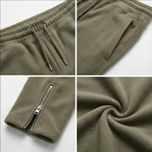 OEM personalizado grueso algodón polar inferior Jogging Wear francés Terry pantalones de chándal de peso pesado Zip Slit Hem Flare Pantalones de los hombres - Product Image 4