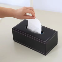Boîte à mouchoirs en cuir de haute qualité, vente en gros directe d'usine, boîte à serviettes en papier pour hôtel, boîte à mouchoirs en cuir PU, cadeau d'ouverture