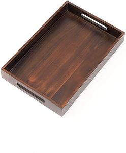 Multi-functional Custom Solid Wood Coffee Dessert Serving <b>Tray</b> Square Straight <b>Small</b> Wooden Bathroom Amenities <b>Tray</b> with Handles - Product Image 6