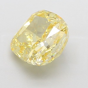 Diamant non monté de 7,01 carats, jaune intense fantaisie, taille coussin modifiée, clarté VS1, excellente taille, diamant certifié pour bijoux de luxe - Product Image 2