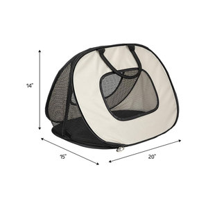 Breathable Mesh Pet Carrier With Zipper Closure Double Handle Gray Black <b>Cat</b> Travel Bag - Product Image 4