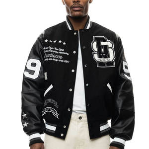 High Quality Custom Logo Stand Collar Front Varsity <b>Jackets</b> OEM Manufacturer Custom Embroidery Eco-Friendly Breathable <b>Winter</b> - Product Image 2