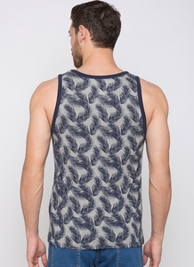 Camiseta sin mangas estampada para hombre, informal, con cuello redondo, transpirable, de algodón tejido, con diseño estampado. - Product Image 5