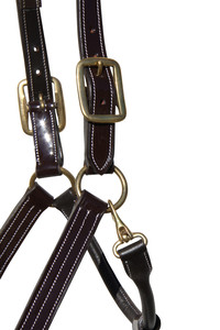 Premium Quality Italian Patent <b>Leather</b> <b>Headcollar</b> Anatomic Horse Halter Fancy Triple Stitching Durable Horse Racing Equipment - Product Image 4