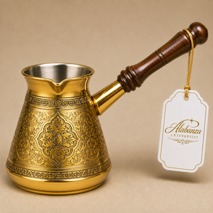 Alabanza Enterprises - Cafetera Turca Cezve de Cobre Martillado Vintage con Grabado Floral y Mango de Madera - Product Image 4