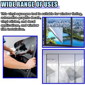 2 herramientas para tintado de ventanas de coche, espátula flexible de vinilo con mango largo, espátula de plástico para juntas, raspador de esquinas para películas de coche - Product Image 6