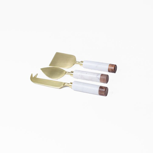 Ensemble de couteaux à fromage en acier inoxydable avec manches en bois et finition or rose, outils de découpe et de tranchage pour accessoires de cuisine - Product Image 6