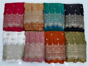 Tissu Fandy au toucher doux, largeur 44 pouces, écoulement naturel, allure sophistiquée, vêtements ethniques, vêtements de créateurs, tenues pour femmes - Product Image 3