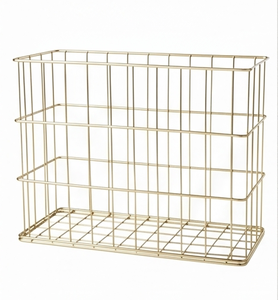 Fine Quality <b>Rectangular</b> Metal Wire <b>Storage</b> <b>Basket</b> Stackable Modern Design Multi-Purpose Neatening Organizer Stylish Home Accent - Product Image 2