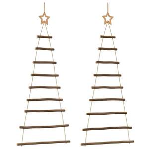 2 arbres de Noël suspendus en branches naturelles de 21,7x47,2 pouces avec étoiles sur le dessus - Product Image 2