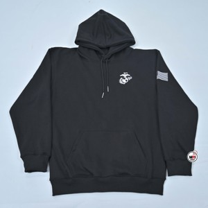 Sweat-shirts à capuche noirs pour hommes de haute qualité avec logo d'aigle brodé, poche avant, coupe classique, en molleton de coton, vêtements décontractés pour l'automne - Product Image 4