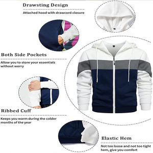 Sudadera con Capucha Térmica de Alta Calidad 100% Algodón para Hombre, Personalizable al por Mayor, con Bordado y Estampado en Color de Contraste para Invierno - Product Image 3