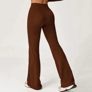 Pantalon évasé taille haute pour femme, coupe bootcut, anti-transparence, pour le yoga et le sport, sous marque privée, fournisseur en gros - Product Image 4