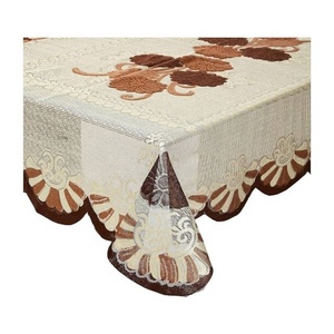 Nappe de table de luxe personnalisée OEM en coton 100% imperméable jetable numérique multi-usages brun blanc 300 g/m² en gros - Product Image 2