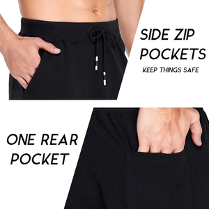 Men's Navy Blue Quick Dry Bermuda Shorts With Drawstring Waist And Pockets Casual Sport Wear - Product Image 6
