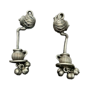 Vente en vrac Boucles d'oreilles en argent allemand Design classique en forme de cône oxydé avec placage à deux tons Prix raisonnable Accessoires de mode - Product Image 6