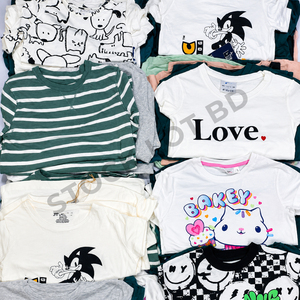 Lote de camisetas de proveedores de Bangladesh, listas para enviar, excedentes al por mayor, ropa infantil, camisetas transpirables de algodón, venta al por mayor. - Product Image 2