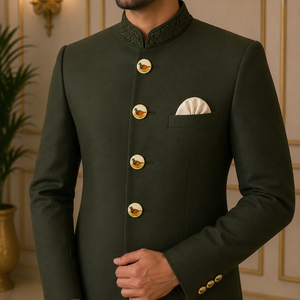 Botón de Lujo con Diseño de Faisán en Esmalte Blanco para Sherwani, Botón Redondo Premium con Motivo de Aves en Meenakari, Estilo Antiguo Real - Product Image 2