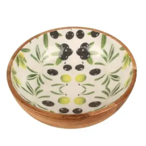 Plato Decorativo de Madera con Estampado Esmaltado, Tazón de Madera Duradero y Sostenible, Utensilios de Madera, Tazón de Madera para Comida, para Cocina, Bodas y Catering - Product Image 4