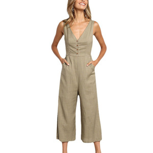 Women V Neck Romper Elegant Casual One Piece Outfit Fashion Daily Wear Soft Stretch Clothing Stylish Summer Design - Product Image 1