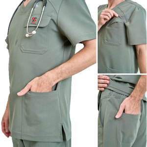 Tenue médicale unisexe de qualité supérieure Solid Trader, tissu extensible quadridirectionnel, confortable, pour le personnel infirmier, vêtements de travail, uniforme d'hôpital - Product Image 5