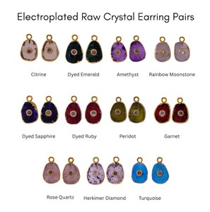 Dijes de Piedras Preciosas Crudas Electrochapadas de 10x14mm, Chapados en Oro, para Fabricación de Joyería DIY - Dijes Hechos a Mano al por Mayor - Product Image 5