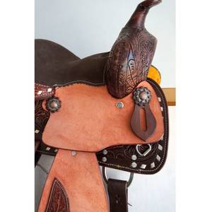 2026 Selle de course de baril western en cuir véritable souple et durable, avec harnais assorti, pour la course de baril en cuir véritable DD - Product Image 2