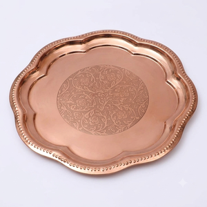 Ensemble de thali en cuivre fait main pour la Pooja, assiette traditionnelle pour la Puja, cadeau pour le festival Diwali, thali Aarti, décoration pour le temple à domicile, vente en gros - Product Image 1