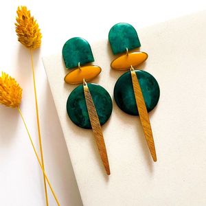 Boucles d'oreilles pendantes en résine style bohème, faites à la main, pour femmes, bijoux de mode tendance, design unique - Product Image 6