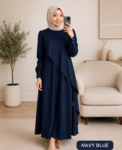 Robe maxi modeste pour femmes, manches longues, style abaya islamique, robe de soirée élégante et décontractée pour musulmanes - Product Image 6