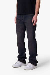 Jeans en denim pour homme de haute qualité, personnalisés en coton, marque américaine Highstreet, taille mi-haute, coupe évasée, respirants, délavage noir, style Y2K - Product Image 4