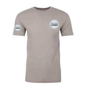 เสื้อยืดแขนสั้นทรงเข้ารูปสำหรับผู้ชาย พิมพ์ลายซิลค์สกรีน ผลิตจากผ้าผสมใยไผ่/ฝ้าย เป็นมิตรต่อสิ่งแวดล้อม ป้องกันรอยยับ แห้งเร็ว - Product Image 1