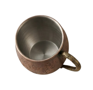 Kitchenware Drinkware Wild Etched Blossom Handmade <b>Copper</b> Metal <b>Mug</b> Pure <b>Copper</b> Julep Cup Pure <b>Copper</b> <b>Mugs</b> - Product Image 2
