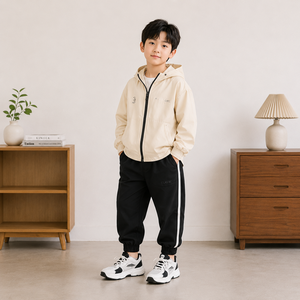 Pantalones Casuales Duraderos para Niños, Tejido de Poliéster y Elastano, Cómodos Pantalones Largos, Venta al Por Mayor - Product Image 1