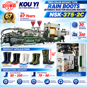 Máquina de moldeo por inyección de PVC rotativa de doble color y 8 estaciones para la fabricación de zapatos de plástico y botas de lluvia - Product Image 1