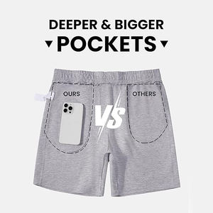 Pantalones Cortos Deportivos Casuales para Hombre, 100% Algodón, Ultra Suaves, con Bolsillos con Cordón - Product Image 3