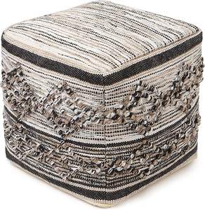 Pouf tabouret bohème en coton fait main de haute qualité, design contemporain pour mobilier de jardin, personnalisable - Product Image 5