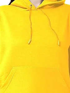 Sweat-shirt à capuche jaune personnalisé pour femme, en molleton de coton, coupe oversize, pull uni, coupe ample, haut décontracté à capuche pour femme, streetwear - Product Image 4