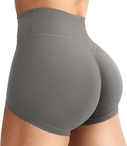 กางเกงขาสั้นเอวสูงสำหรับผู้หญิงไซส์ใหญ่ เหมาะสำหรับออกกำลังกาย วิ่ง พิลาทิส โยคะ และเล่นกีฬา - Product Image 1