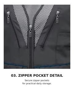 Lightweight Polyester High-Visibility Leisure <b>Utility</b> <b>Vest</b> for Men | MARK MK-264 OEM/ODM Korean Brand - Product Image 5