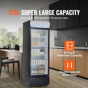 Frigorifero Commerciale per Bevande da 9,7 Cu.Ft/275L, Espositore Refrigerato con Porta in Vetro, Congelatore e Frigo - Product Image 2