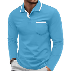 Polo de Manga Larga para Hombre, Transpirable, Casual, para Golf, con Bolsillo, Suministro de Fábrica, Superventas - Product Image 6