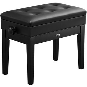 Tastiera per pianoforte regolabile in legno con sedile imbottito e sgabello per libreria per accessori per strumenti musicali - Product Image 1