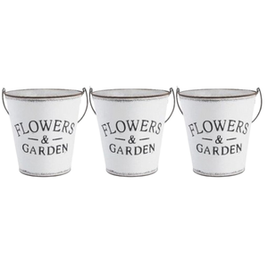 Pot de fleurs en zinc de taille moyenne pour jardin et balcon avec poignée en corde, bac et seau en métal galvanisé avec poignée en corde - Product Image 5