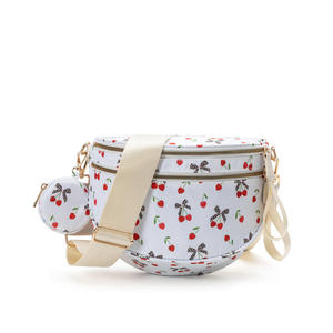 Bolso cruzado impermeable a cuadros para mujer, riñonera de nailon con estampado de leopardo y lazo, bolso deportivo tipo dumpling, bolso de hombro tipo silla de montar con cartera - Product Image 2