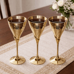 Verres à vin en métal doré à long pied, design glamour pour les occasions de mariage, 2 pièces, articles de bar, verrerie à vin - Product Image 6